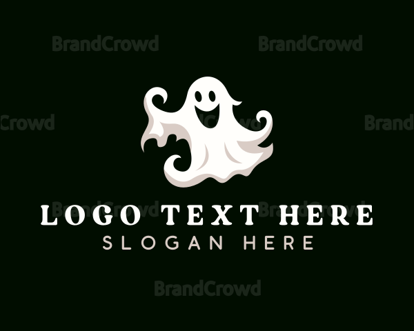 Haunted Halloween Ghost Logo