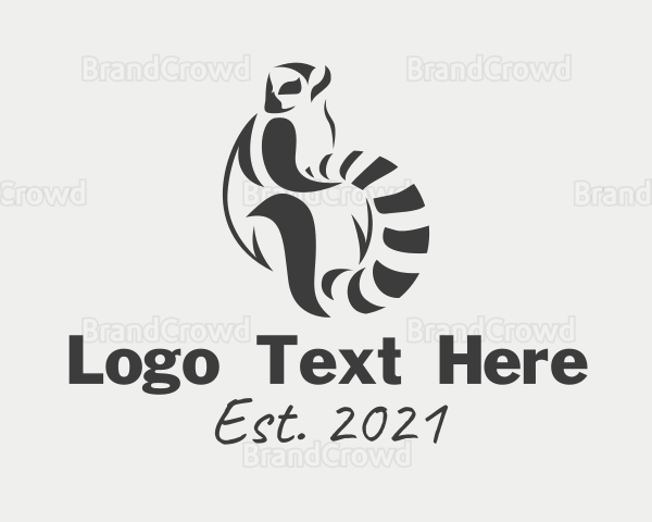 Wild Lemur Animal Logo