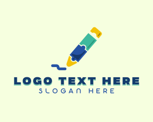 Jigsaw - Learning Crayon Puzzle logo design