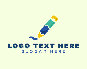 Learning Crayon Puzzle logo design