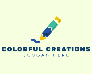 Crayon - Learning Crayon Puzzle logo design