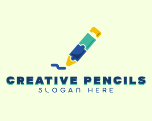 Learning Crayon Puzzle logo design