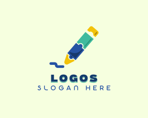 Puzzle - Learning Crayon Puzzle logo design