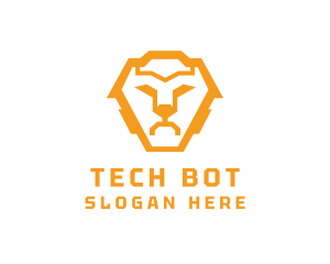 Modern Robotic Lion logo design