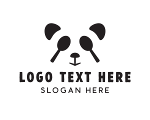 Black And White - Panda Spoon Restaurant logo design