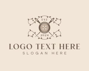 Knitter - Button Needle Sewing logo design