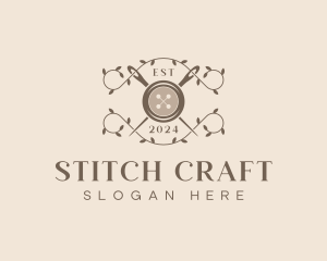 Button Needle Sewing logo design