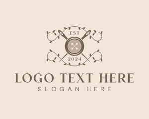 Quilting - Button Needle Sewing logo design