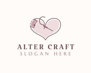 Heart Sewing Thread logo design