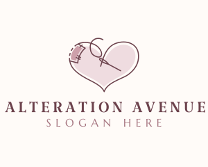 Heart Sewing Thread logo design