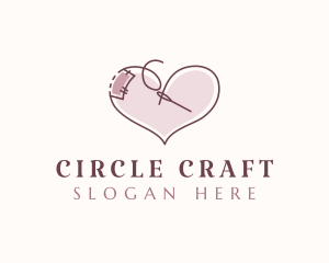 Heart Sewing Thread logo design