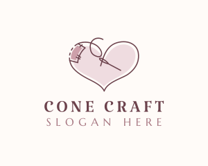 Heart Sewing Thread logo design