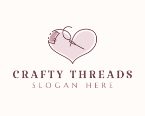 Heart Sewing Thread logo design