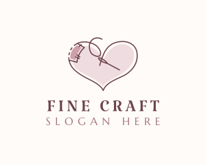 Heart Sewing Thread logo design