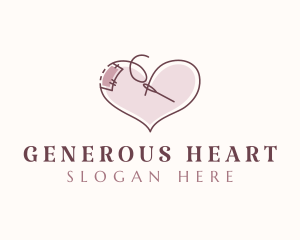 Heart Sewing Thread logo design