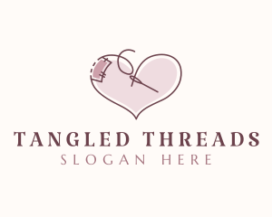 Heart Sewing Thread logo design