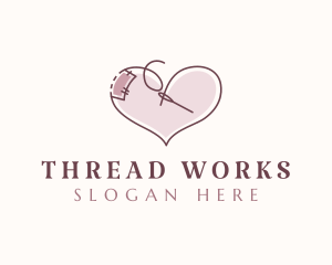 Heart Sewing Thread logo design