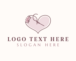 Cute - Heart Sewing Thread logo design