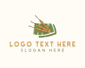 Banana Leaf - Satay Grill Skewer logo design