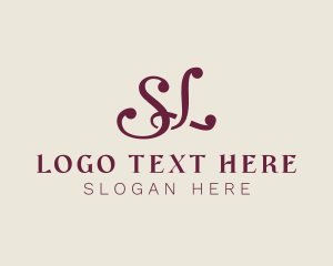 Luxury Beauty Startup Letter SL Logo