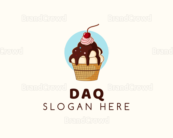 Sundae Ice Cream Logo