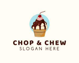 Sundae Ice Cream Logo