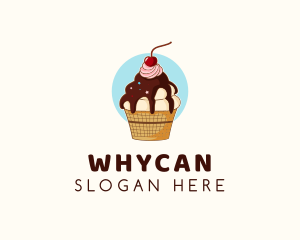 Sundae Ice Cream Logo