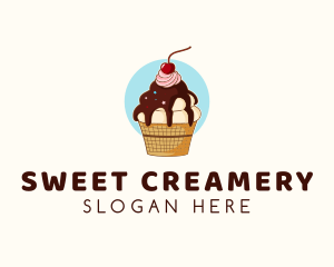 Sundae Ice Cream logo design