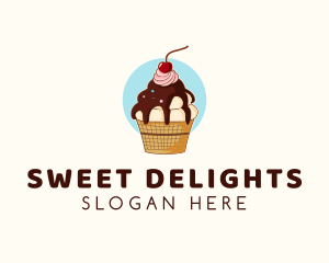 Sundae Ice Cream logo design