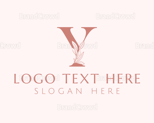 Elegant Leaves Letter Y Logo
