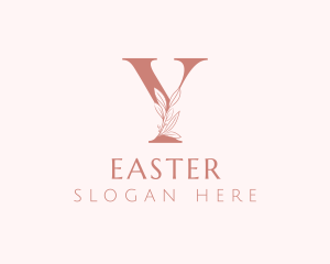 Skincare - Elegant Leaves Letter Y logo design