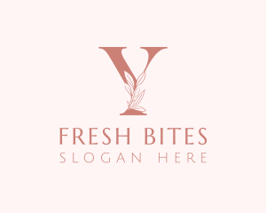 Beauty Wellness - Elegant Leaves Letter Y logo design