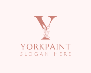 Elegant Leaves Letter Y logo design