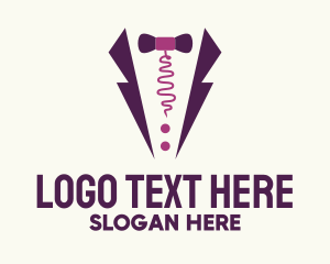 Design - Purple Scribble Suit logo design