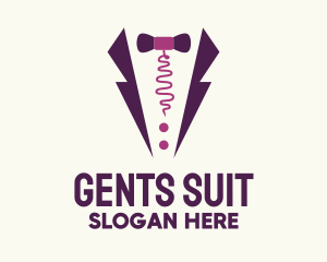 Purple Scribble Suit logo design
