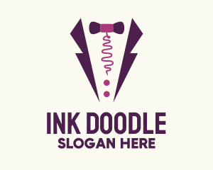 Purple Scribble Suit logo design