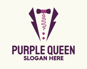 Purple Scribble Suit logo design