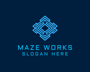 Maze - Electronic Circuit Maze logo design