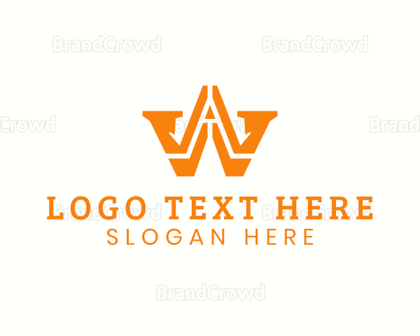 Modern Construction Letter W Logo