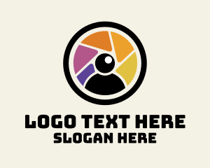 Man - Colorful Shutter Photobooth logo design