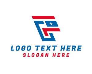 Star Flag Letter P  logo design
