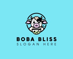 Boba - Cute Cow Boba logo design