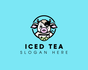 Cute Cow Boba logo design