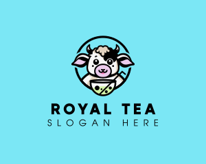 Cute Cow Boba logo design