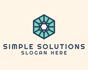 Simple Hexagon Star logo design