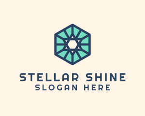 Simple Hexagon Star logo design