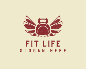 Wing Fitness Kettlebell logo design