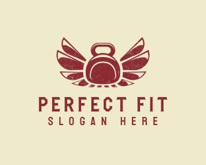 Wing Fitness Kettlebell logo design