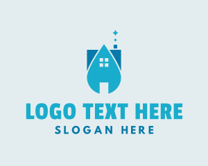 Squeegee - House Cleaning Droplet logo design