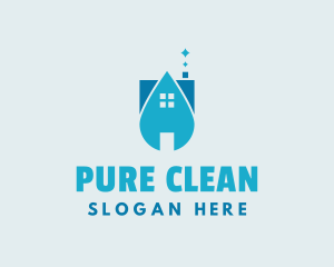 House Cleaning Droplet logo design